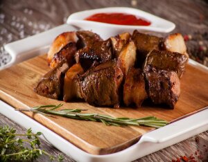 Печень в сетке говяжья